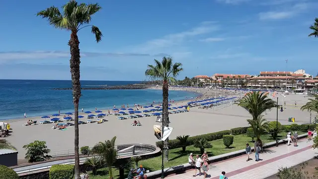 Playa de Las Vistas en de boulevard tussen Los Cristianos en Playa de las Américas